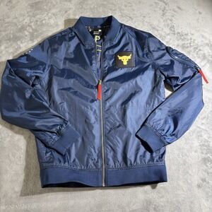 Under Armour Project Rock Navy Veterans Day Respect  Freedom Jacket Mens Small